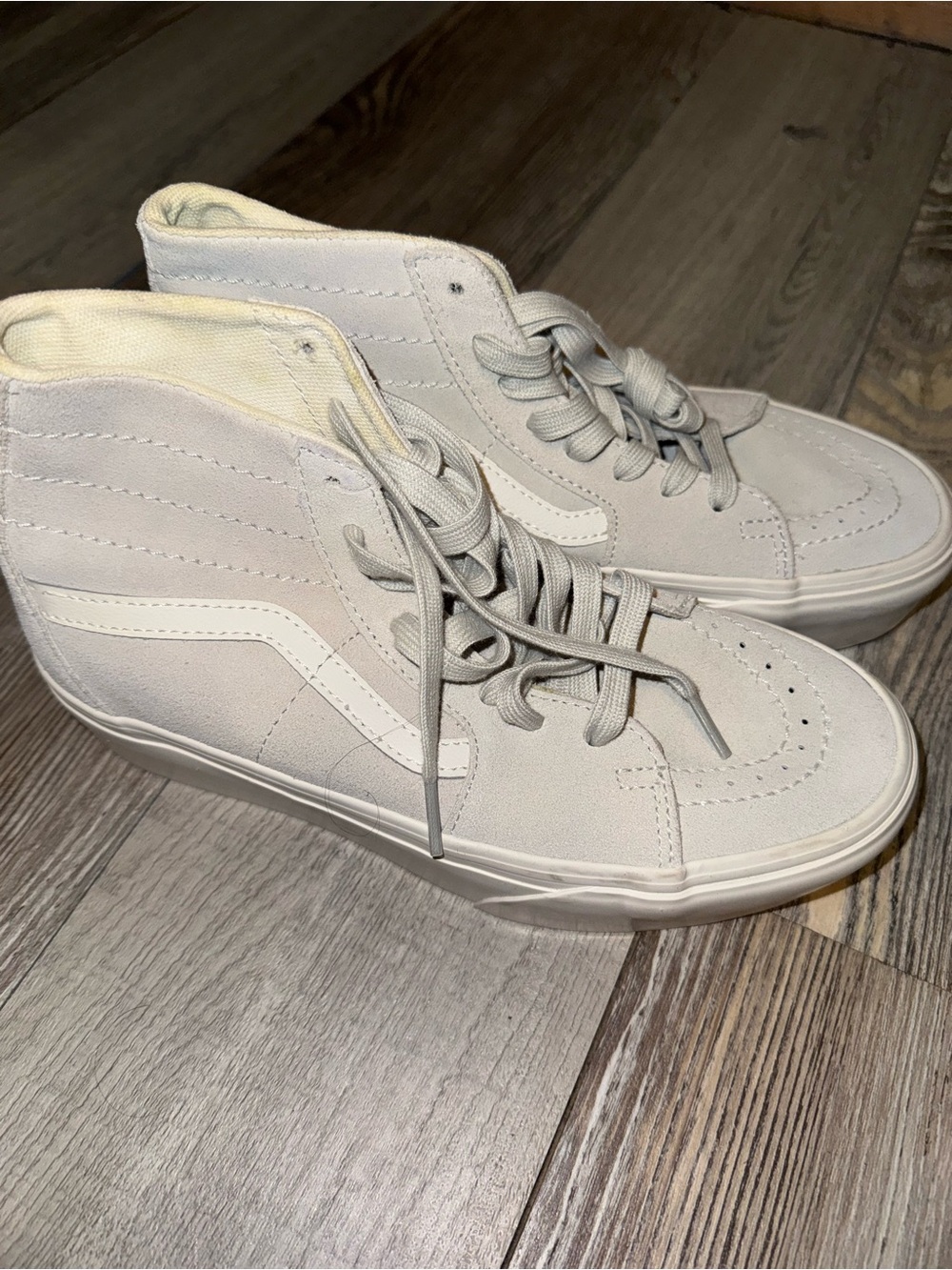 Vans Women's High-Top Skate Sneakers in Light Gray